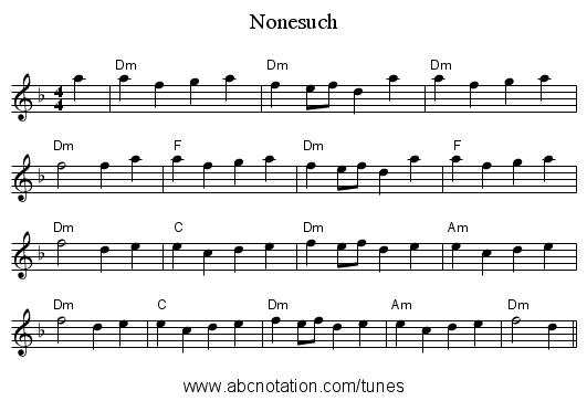 Nonesuch - staff notation