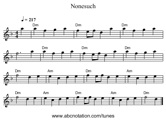 Nonesuch - staff notation