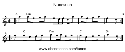 Nonesuch - staff notation