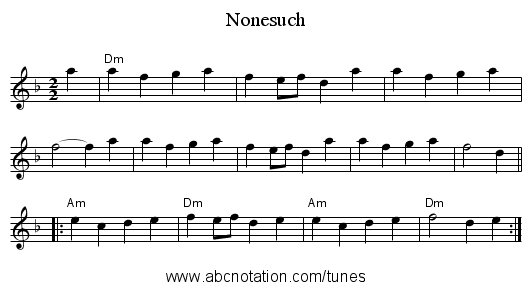 Nonesuch - staff notation