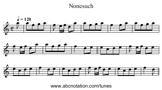 Nonesuch - staff notation