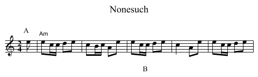 Nonesuch - staff notation