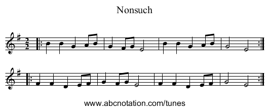 Nonsuch - staff notation