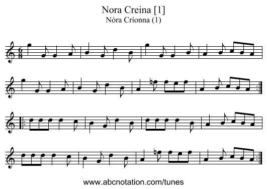 Nora Creina [1] - staff notation