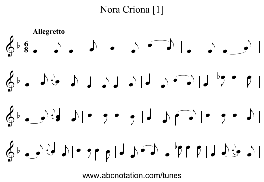 Nora Criona [1] - staff notation