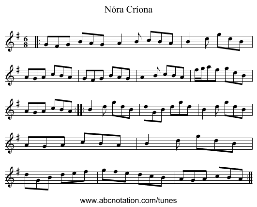 Nóra Críona - staff notation