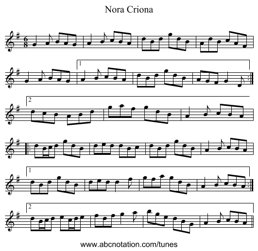 Nora Criona - staff notation
