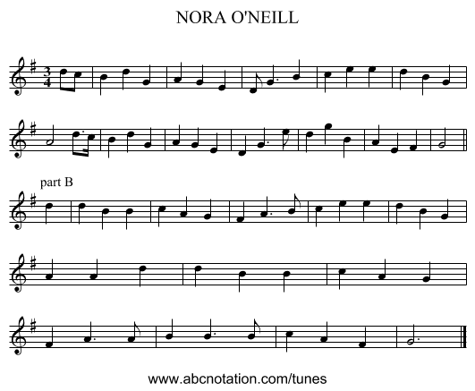 NORA O'NEILL - staff notation