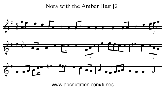 Nora with the Amber Hair [2] - staff notation