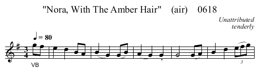 Nora, With The Amber Hair    (air)    0618 - staff notation