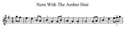 Nora With The Amber Hair - staff notation
