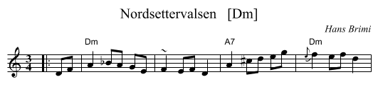 Nordsettervalsen   [Dm] - staff notation