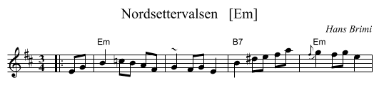 Nordsettervalsen   [Em] - staff notation