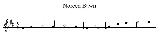 Noreen Bawn - staff notation