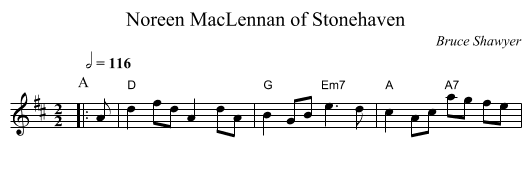 Noreen MacLennan of Stonehaven - staff notation