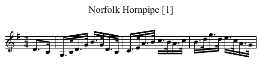 Norfolk Hornpipe [1] - staff notation