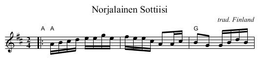 Norjalainen Sottiisi - staff notation