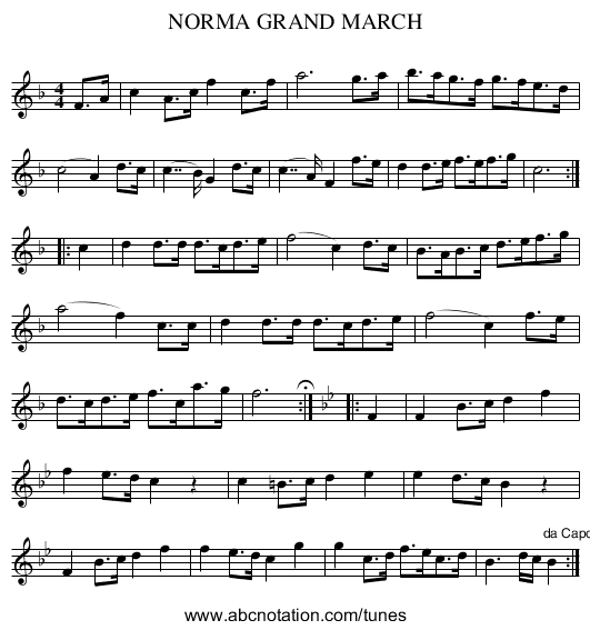NORMA GRAND MARCH - staff notation