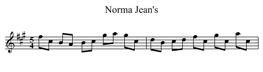 Norma Jean's - staff notation