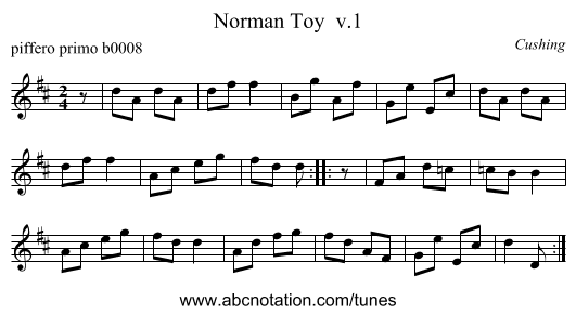 Norman Toy  v.1 - staff notation