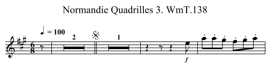 Normandie Quadrilles 3. WmT.138 - staff notation
