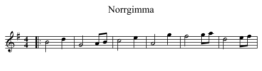 Norrgimma - staff notation