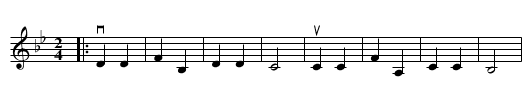 Norrlandsfärger - Renskalad förstadel - staff notation