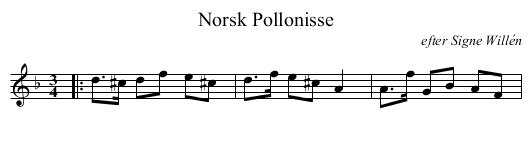 Norsk Pollonisse - staff notation