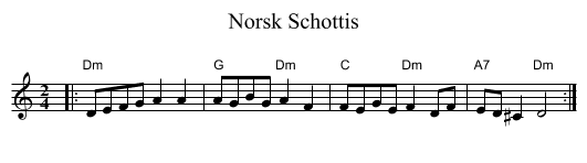 Norsk Schottis - staff notation