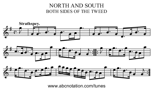 NORTH AND SOUTH - staff notation