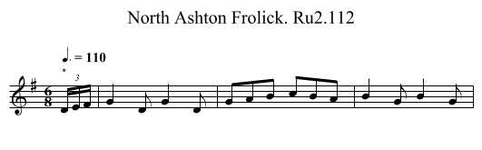 North Ashton Frolick. Ru2.112 - staff notation