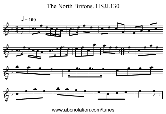 North Britons. HSJJ.130, The - staff notation