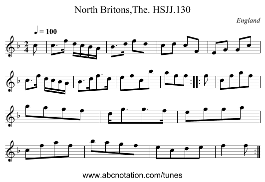North Britons,The. HSJJ.130 - staff notation