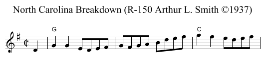 North Carolina Breakdown (R-150 Arthur L. Smith &copy;1937) - staff notation