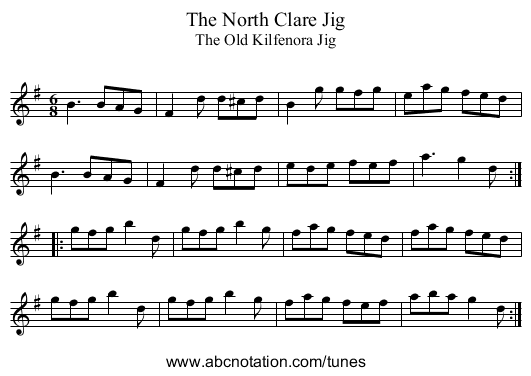 North Clare Jig, The - staff notation