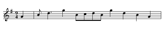 North Cuntry tune, A - staff notation