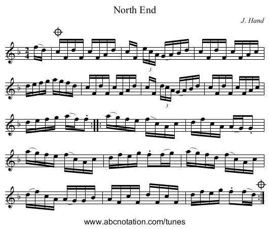 North End - staff notation