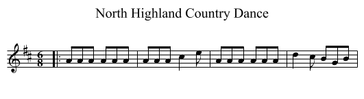 North Highland Country Dance - staff notation