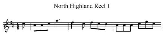 North Highland Reel 1 - staff notation