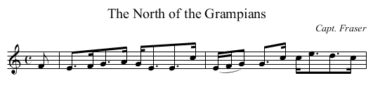 North of the Grampians, The - staff notation