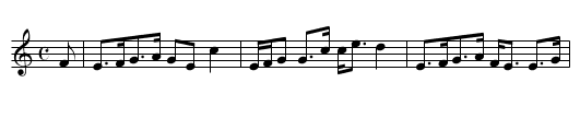 North of the Grampians - staff notation