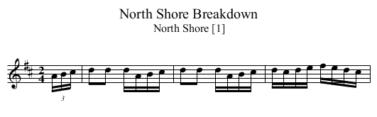 North Shore Breakdown - staff notation