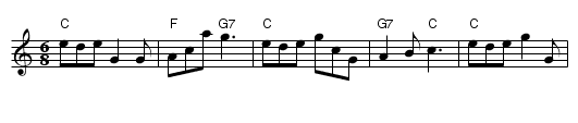 North Skelton 1, v 3 - staff notation