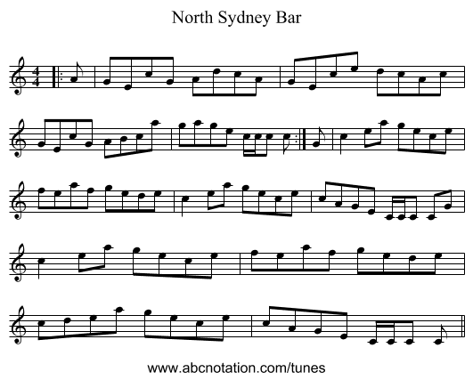 North Sydney Bar - staff notation