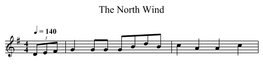 North Wind, The  - staff notation