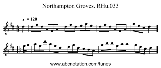 Northampton Groves. RHu.033 - staff notation