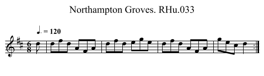 Northampton Groves. RHu.033 - staff notation