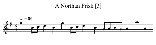 Northan Frisk [3], A - staff notation