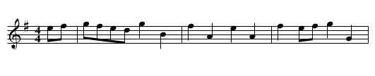 Northan Frisk, A - staff notation