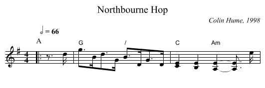 Northbourne Hop - staff notation